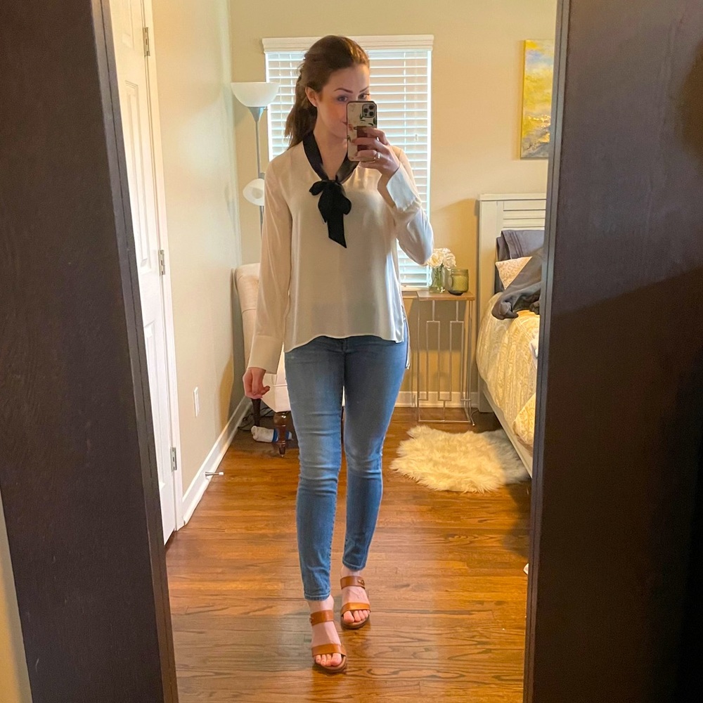 Zara front tie blouse